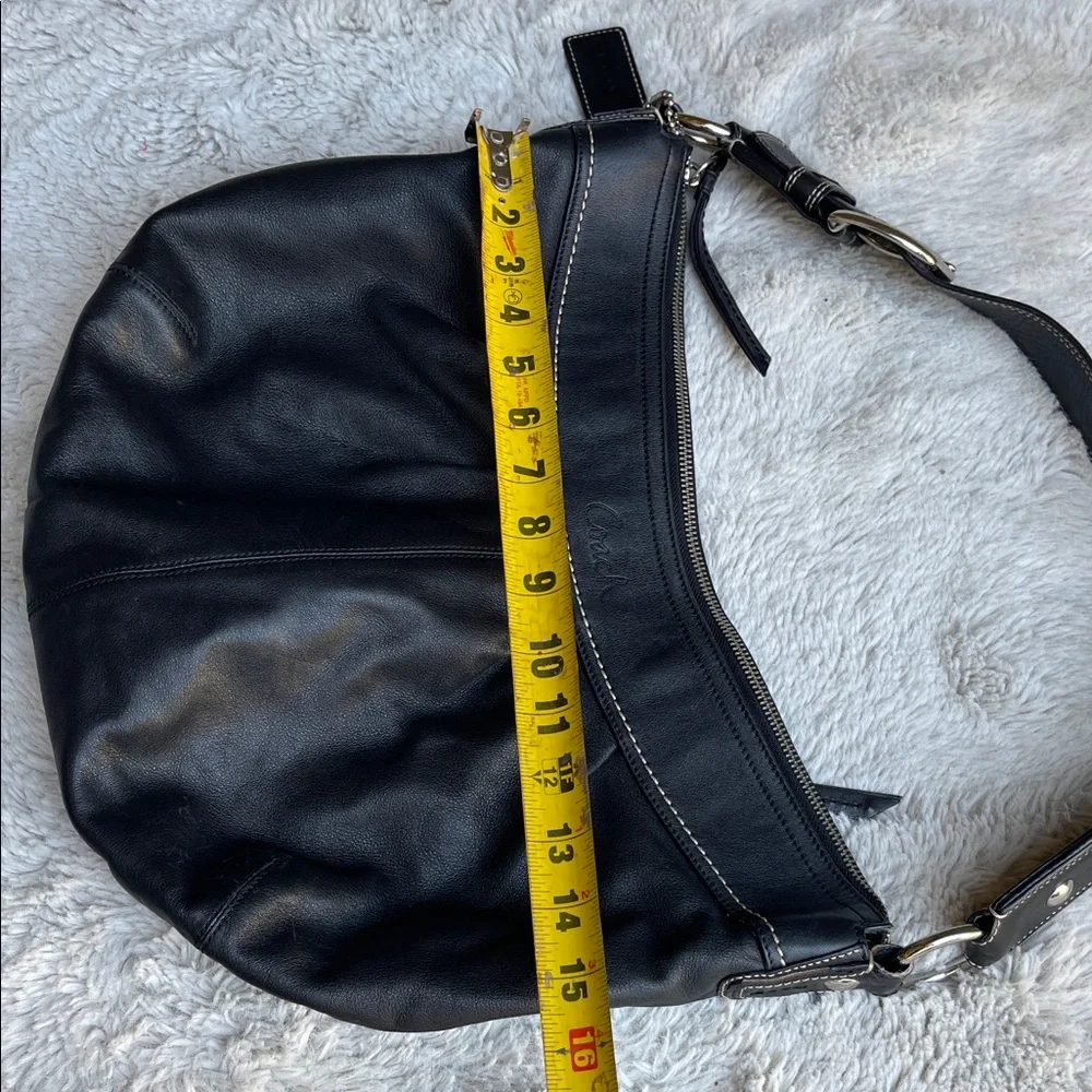 Coach Vintage Leather Hobo Shoulder Bag in black